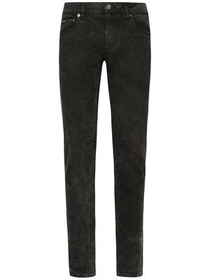 Dolce & Gabbana marble-effect skinny jeans - Black