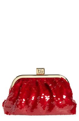 Dolce & Gabbana Maria Paillette Frame Clutch in Rosso