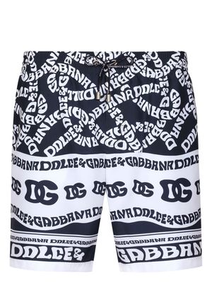 Dolce & Gabbana Marina logo-print swim shorts - Blue
