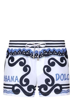Dolce & Gabbana Marina logo-print swim shorts - White