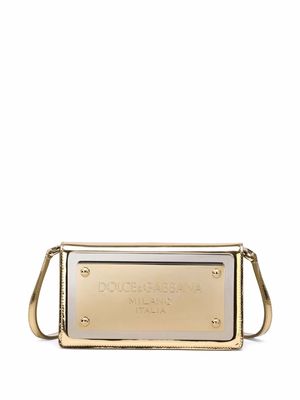 Dolce & Gabbana maxi-plate leather phone bag - Gold