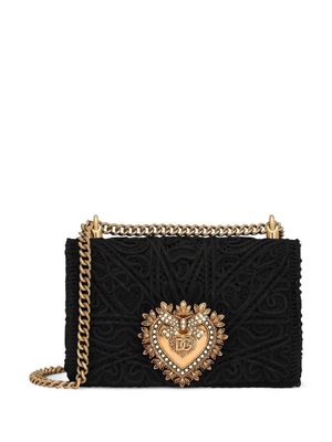 Dolce & Gabbana medium Devotion lace crossbody bag - Black