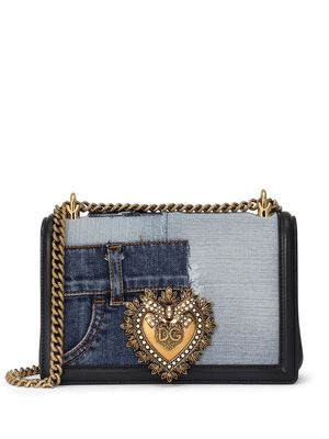 Dolce & Gabbana medium Devotion patchwork-denim top-handle bag - Blue