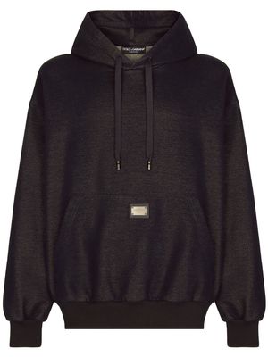Dolce & Gabbana metallic-effect cotton hoodie - Black