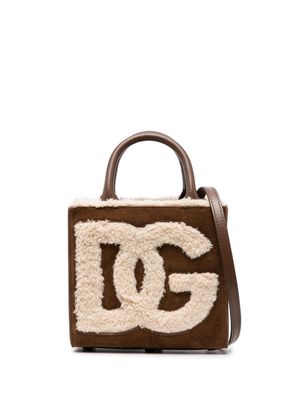 Dolce & Gabbana mini DG Daily suede tote bag - Brown