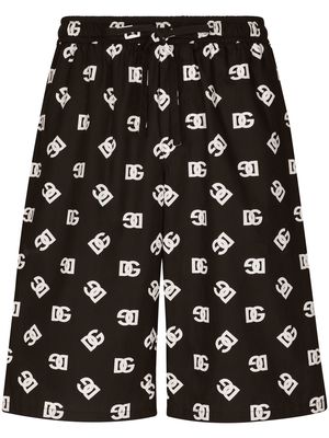 Dolce & Gabbana monogram cotton Bermuda shorts - Black