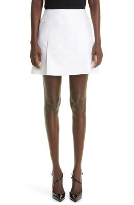 Dolce & Gabbana Monogram Jacquard A-Line Miniskirt in Natural White
