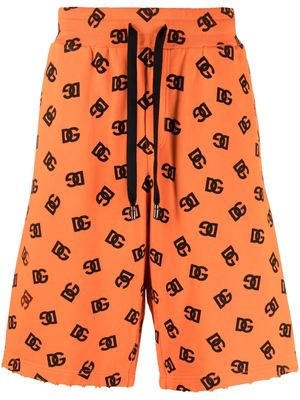 Dolce & Gabbana monogram-pattern cotton shorts - Orange