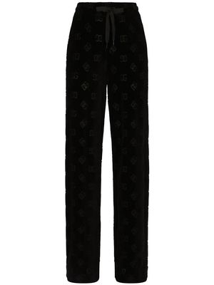 Dolce & Gabbana monogram-print drawstring track pants - Black