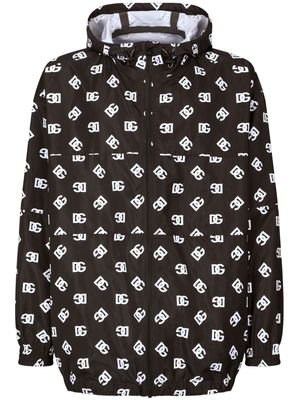 Dolce & Gabbana monogram-print hooded jacket - Black