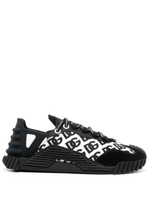 Dolce & Gabbana monogram-print lace-up sneakers - Black