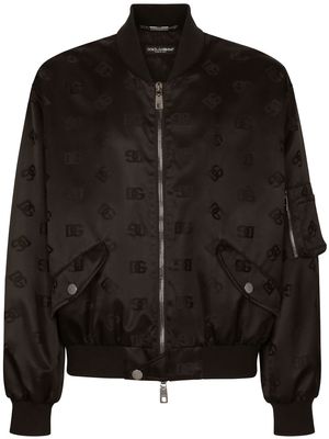 Dolce & Gabbana monogram zip-up bomber jacket - Black