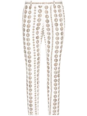 Dolce & Gabbana motif-print tailored trousers - White