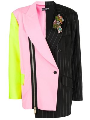 Dolce & Gabbana multi-panel peak-lapel blazer - Black
