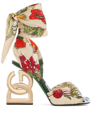 Dolce & Gabbana multi-pattern DG heel sandals - Neutrals