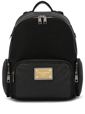 Dolce & Gabbana multi-pocket logo-plaque backpack - Black