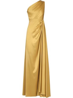 Dolce & Gabbana one-shoulder silk dress - Yellow