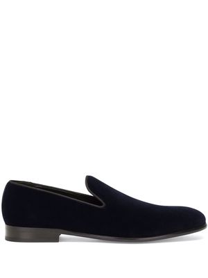 Dolce & Gabbana open-back velvet slippers - Blue