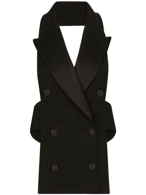 Dolce & Gabbana open-back virgin wool-blend waistcoat - Black