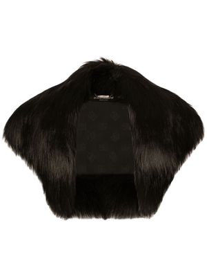 Dolce & Gabbana open-front faux-fur cropped jacket - Black