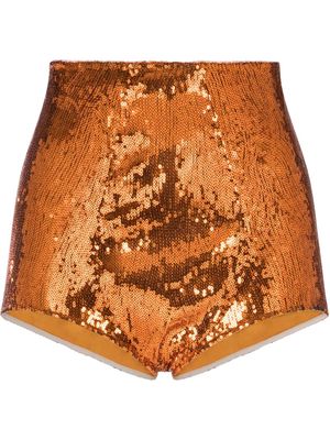 Dolce & Gabbana orange sequin shorts