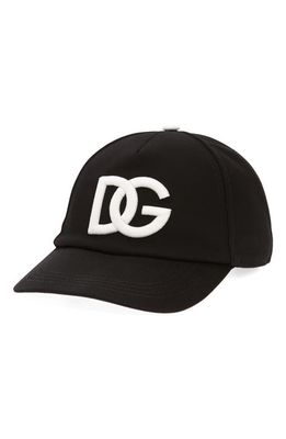 Dolce & Gabbana Oversize Logo Baseball Cap in Black