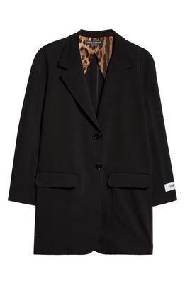 Dolce & Gabbana Oversize Stretch Wool Coat in Black