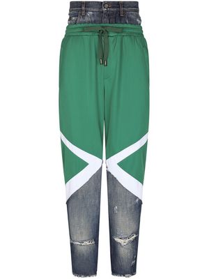 Dolce & Gabbana panelled straight-leg jeans - Green
