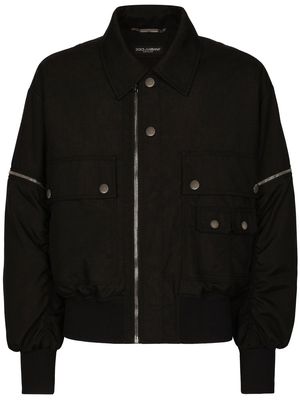 Dolce & Gabbana patch-pocket bomber jacket - Black