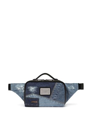 Dolce & Gabbana patchwork-denim belt bag - Blue