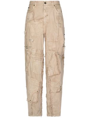 Dolce & Gabbana patchwork-design tapered jeans - Neutrals