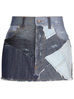 Dolce & Gabbana patchwork-detail denim skirt - Blue