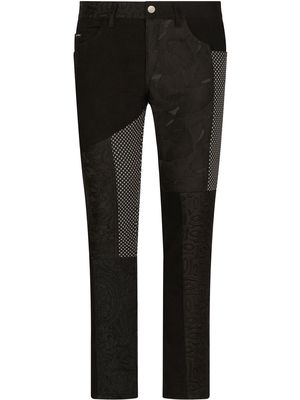 Dolce & Gabbana patchwork slim fit trousers - Black