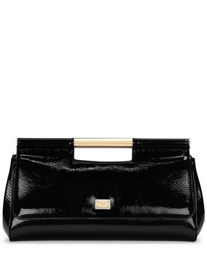 Dolce & Gabbana patent-leather clutch bag - Black