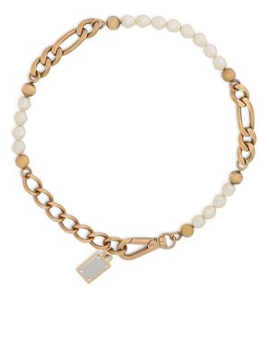 Dolce & Gabbana pearl-embellished chain-link necklace - Gold