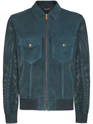 Dolce & Gabbana perforated suede jacket - Blue