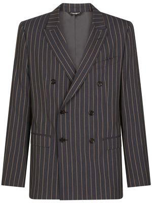 Dolce & Gabbana pinstripe double-breasted suit jacket - Black