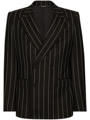 Dolce & Gabbana pinstripe-pattern wool blazer - Black