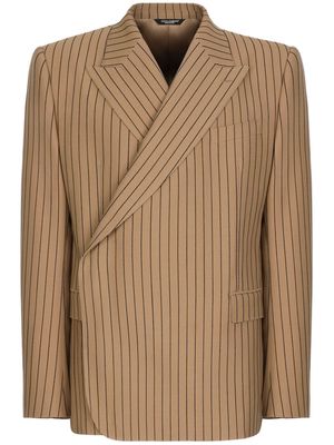 Dolce & Gabbana pinstripe-pattern wool blazer - Neutrals