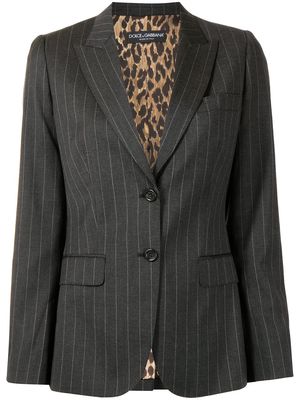 Dolce & Gabbana pinstripe slim-cut buttoned blazer - Black