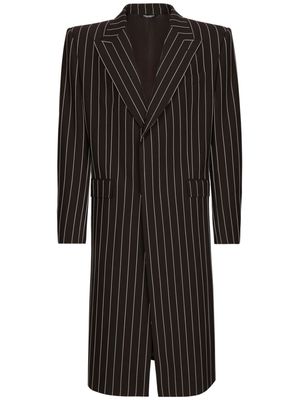Dolce & Gabbana pinstripe virgin wool coat - Black