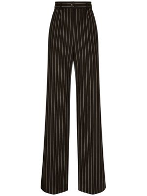 Dolce & Gabbana pinstripe wide-leg trousers - Black