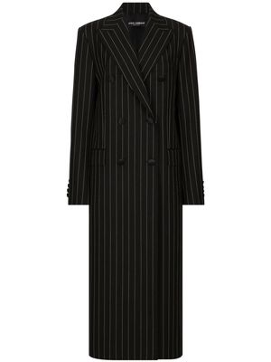Dolce & Gabbana pinstriped double-breasted coat - Black