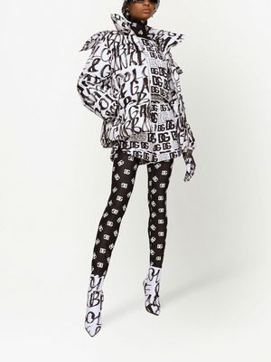 Dolce & Gabbana Piumino graffiti-logo-print padded jacket - White