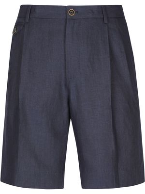 Dolce & Gabbana pleat-detail linen shorts - Blue