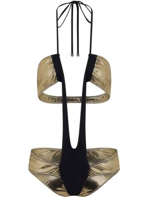 Dolce & Gabbana plunge-neck cut-out swimsuit - Black