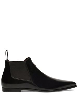 Dolce & Gabbana pointed-tie leather ankle boots - Black
