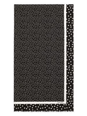 Dolce & Gabbana polka dot-print cotton sarong - Black