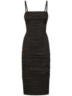Dolce & Gabbana polka dot-print midi dress - Black