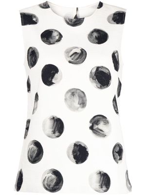 Dolce & Gabbana polka-dot print sleeveless top - White